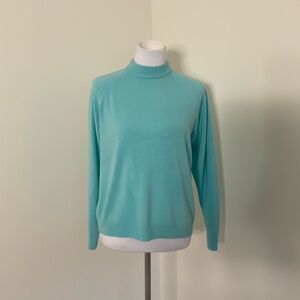 Karen Scott Turquoise Knit Mock Turtleneck Sweater